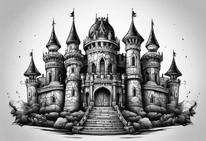 ghotic castle tattoo idea