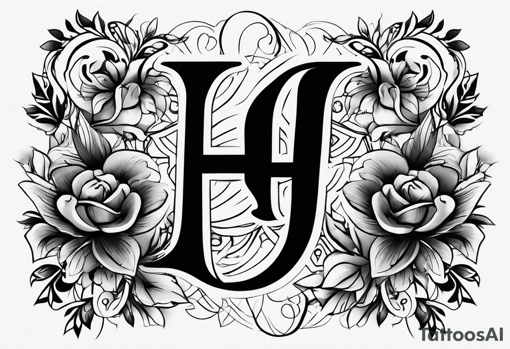 Honorata and Jacek marriage. Generate a tattoo from the letters H and J tattoo idea