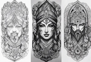 Need to make a cover up for a half sleeve for a male.  Want it to be religious tattoo idea