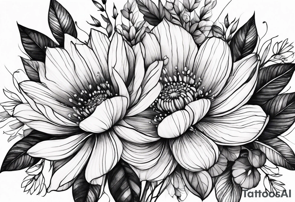 Watercolor Flowers Bloom tattoo idea