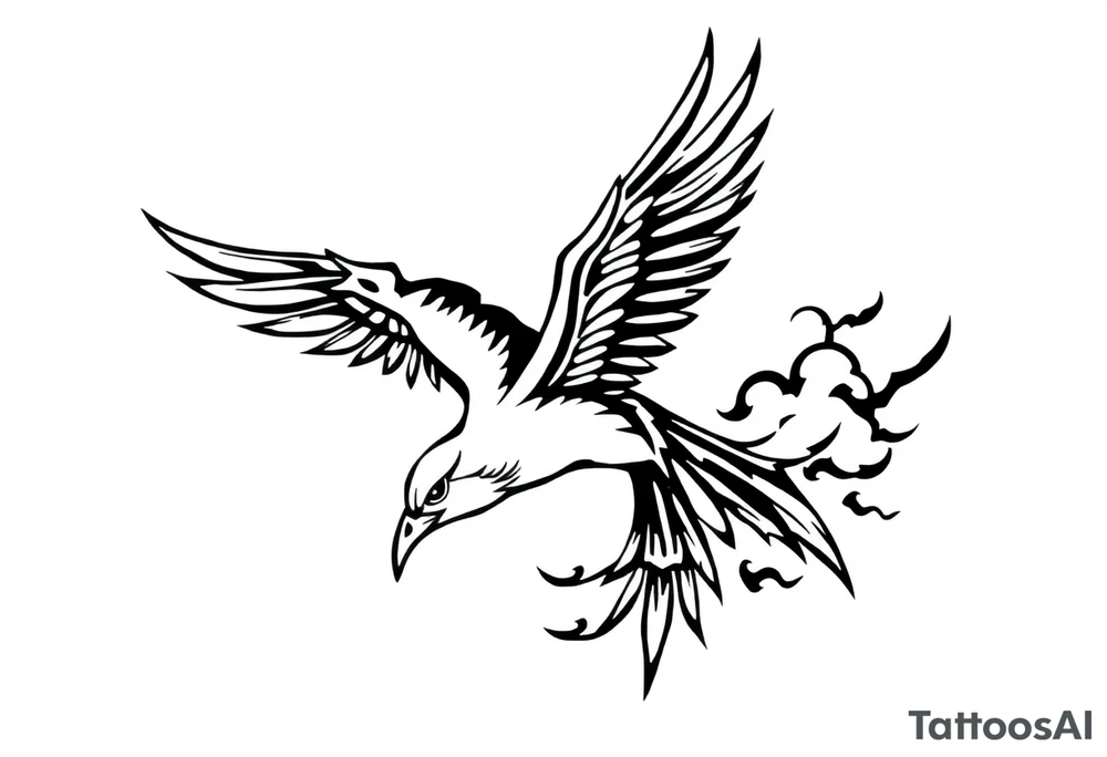 Birds flying in clouds tattoo idea