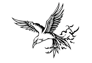 Birds flying in clouds tattoo idea
