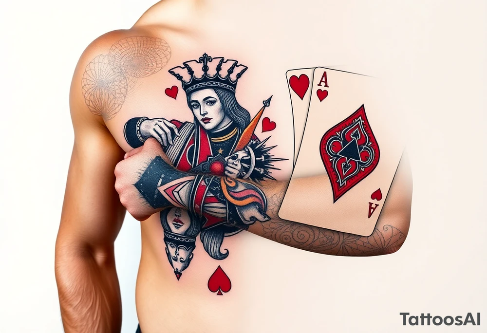 king of hearts + ace of hearts tattoo idea