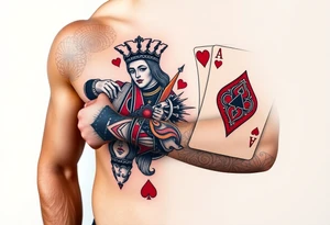 king of hearts + ace of hearts tattoo idea