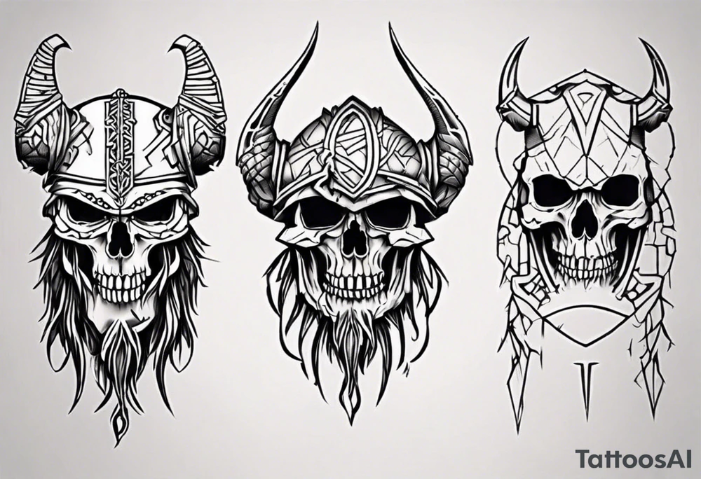 i want a tattoo of a big viking skeleton head tattoo idea