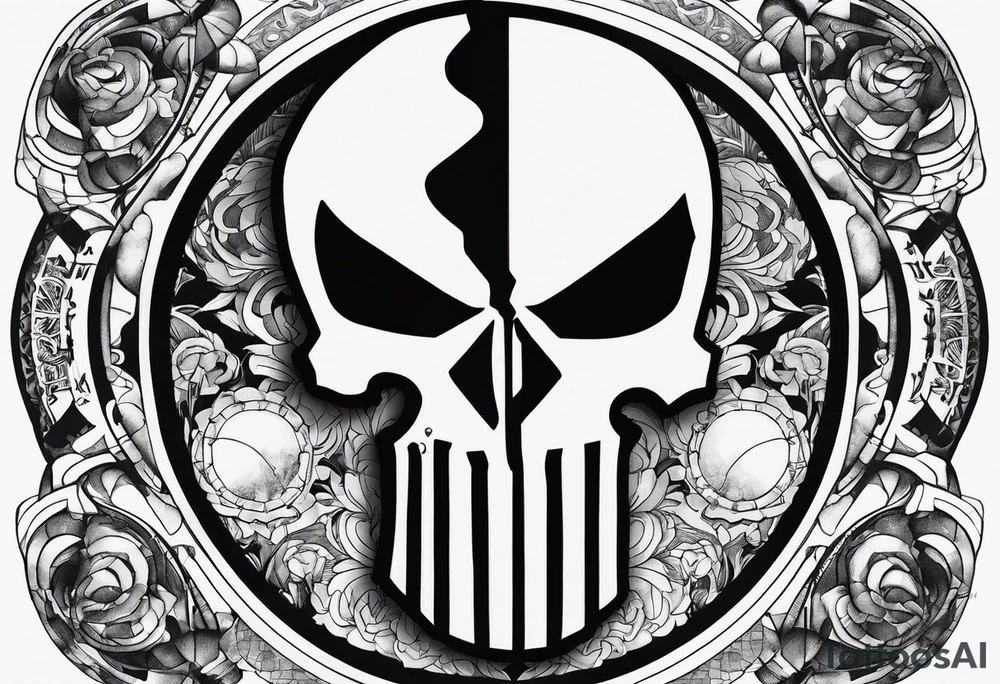 punisher and deadpool Ying yang tattoo idea