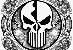 punisher and deadpool Ying yang tattoo idea