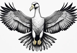 flying giant albatross symmetrical tattoo idea
