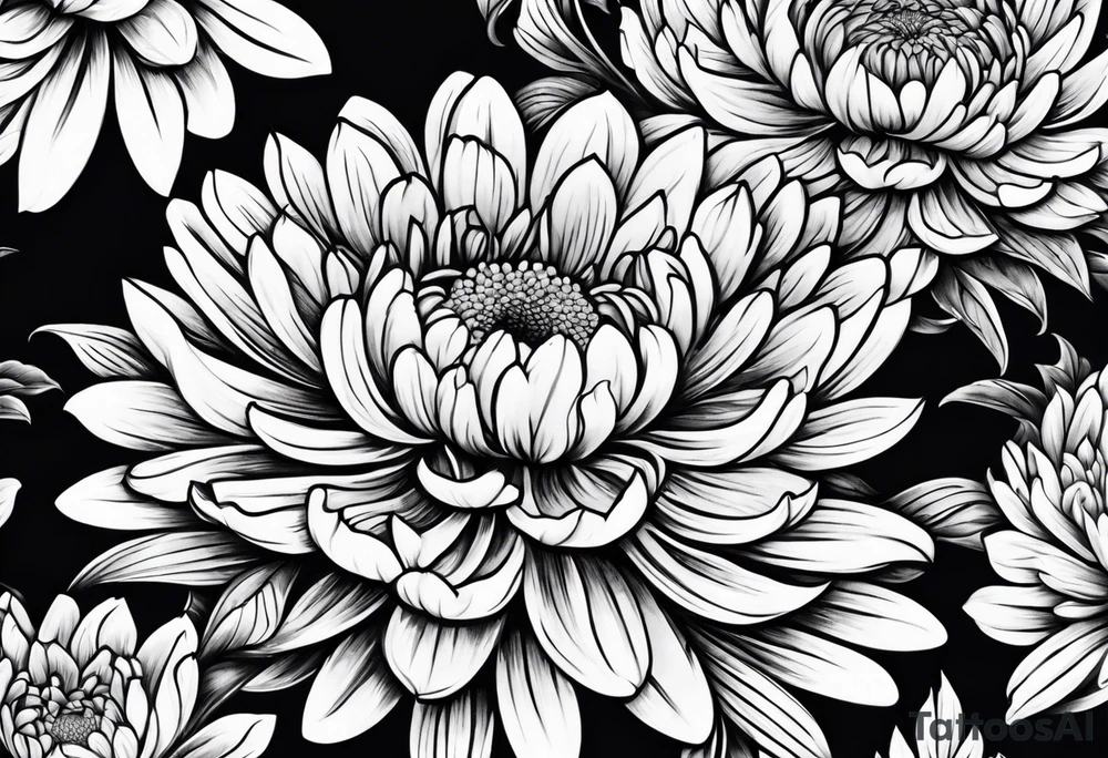 Chrysanthemum and cardinal tattoo idea