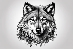 2 cute baby wolves tattoo idea