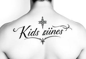 fine line feminine tattoo with kids names for the arm tattoo idea