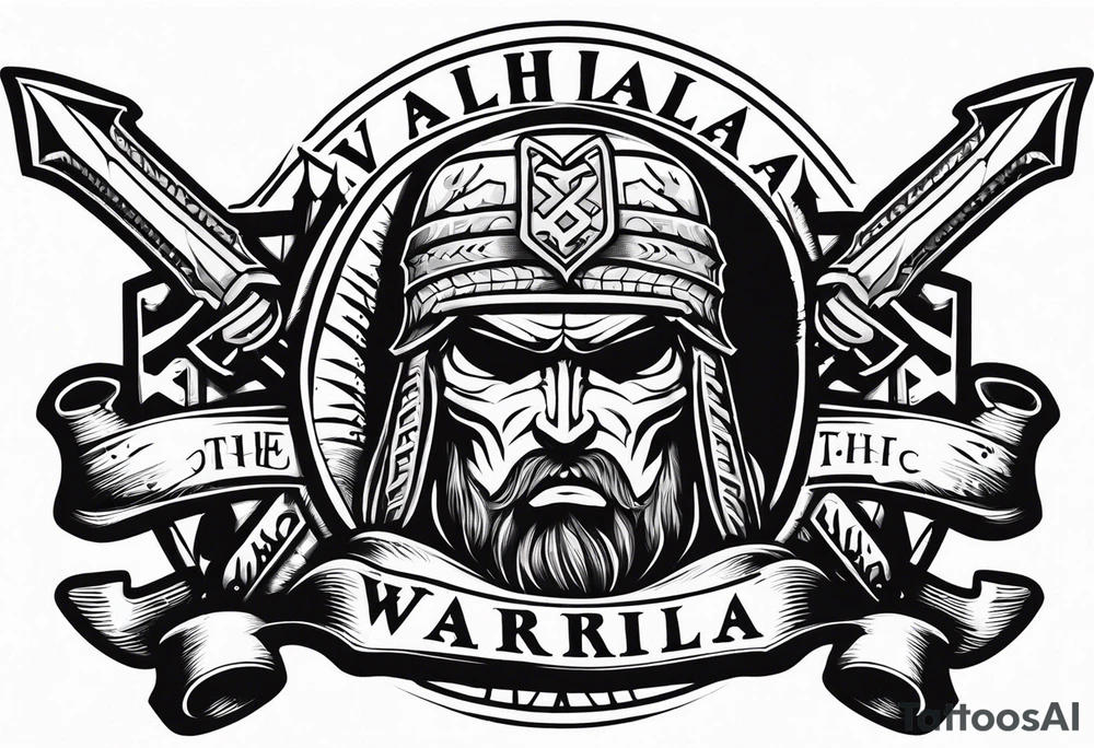 Valhalla  warrior soldier  Sword axe tattoo idea