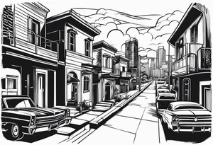 Chicano style scenary
city gangster tattoo idea