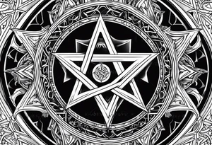 Lilith symbol inside a pentagram tattoo idea