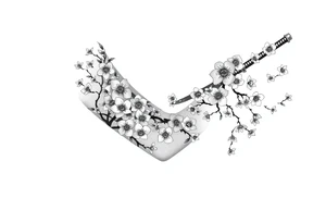Japanese samurai katana cherry blossom tattoo idea