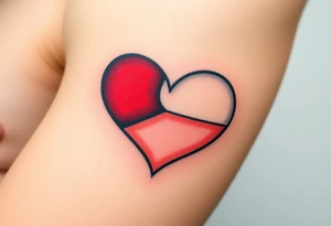 A Czech flag inside a heart shape, with soft shading to give it a glowing effect tattoo idea