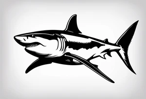 Great white shark outline but grunge tattoo idea