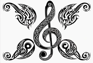celtic an maori fusion design with a treble clef. tattoo idea