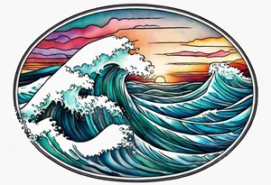 waves;  
"come what may"; outside forearm not an oval tattoo idea