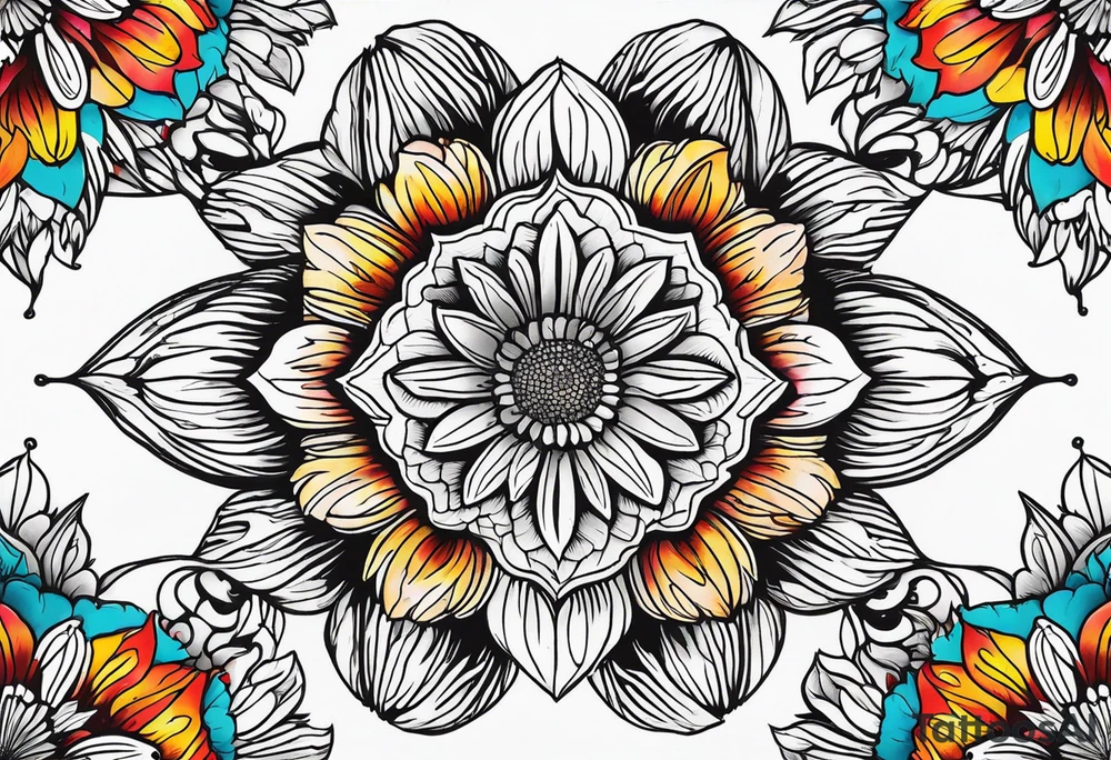 Indian blanket flower arrows tattoo idea