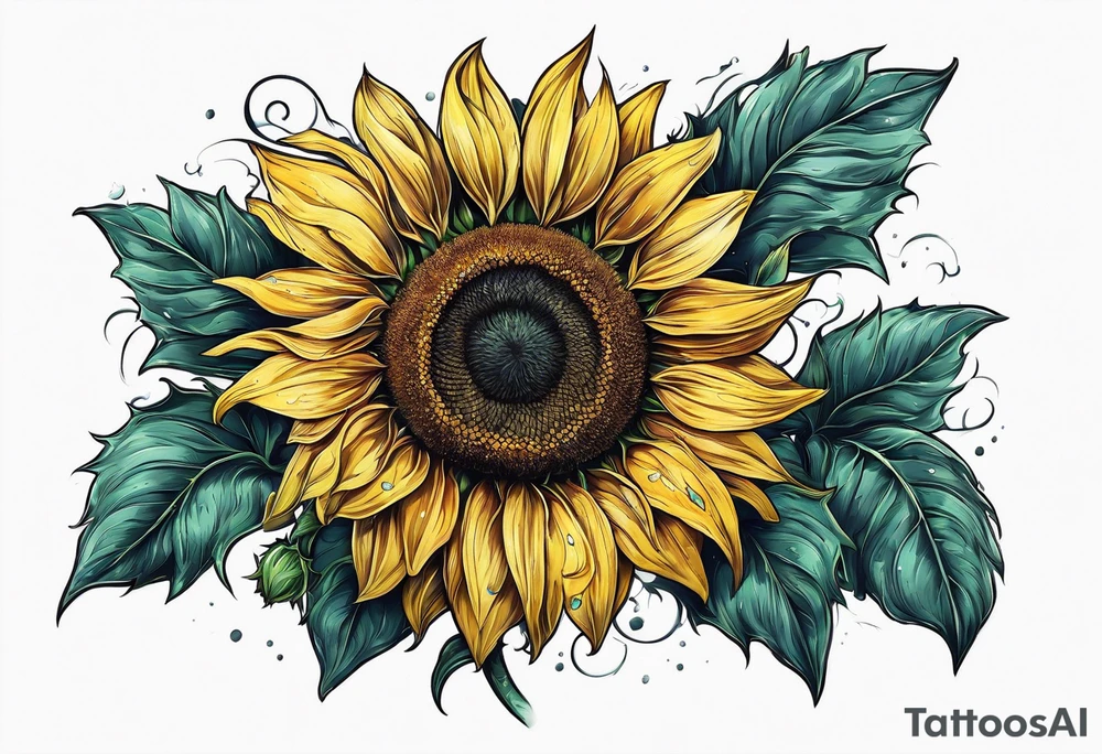 Sunflower for a male tattoo tattoo idea