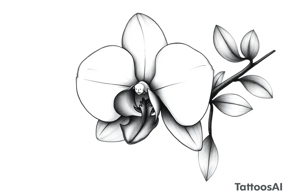 orchid flower tattoo idea
