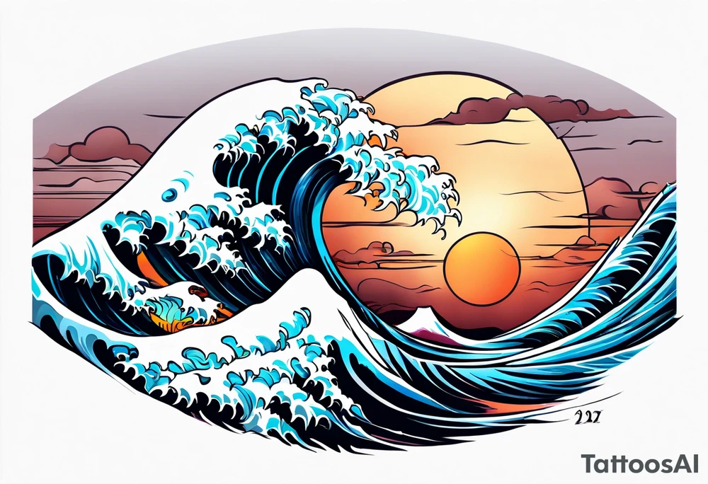 ocean, wave tattoo idea