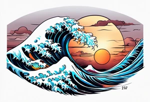 ocean, wave tattoo idea