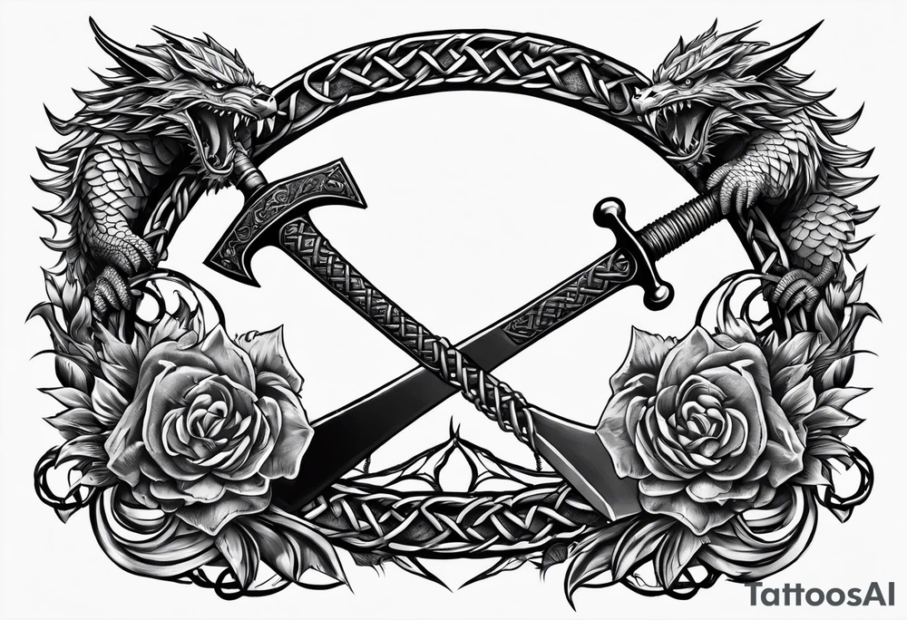 Valhalla sword chain barbed wire
dragon axe Valknut tattoo idea Valhalla sword chain barbed wire
dragon axe Valknut tattoo idea
