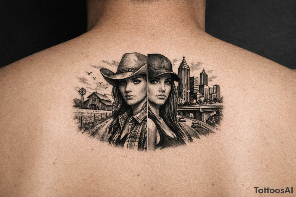 Black Country Girl from farmlands of North Florida to Black City of Metro Atlanta tattoo idea
