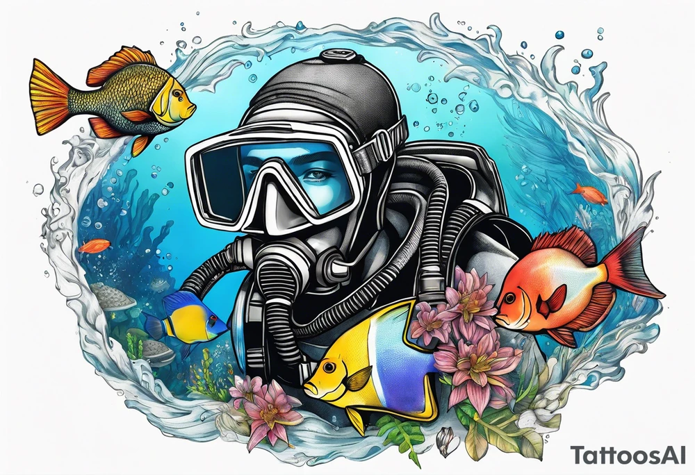 Scuba dive tattoo idea