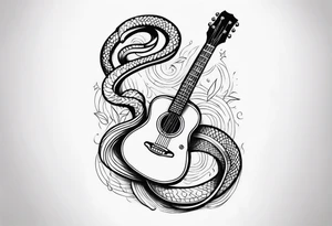 Snake clutching guitar neck tattoo idea