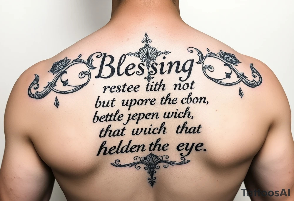 Blessing resteth not but upon that which is hidden from the eye tattoo idea