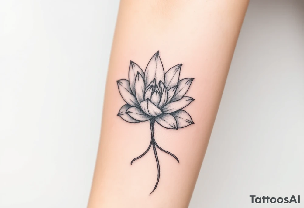 A vibrant white water lily tattoo idea