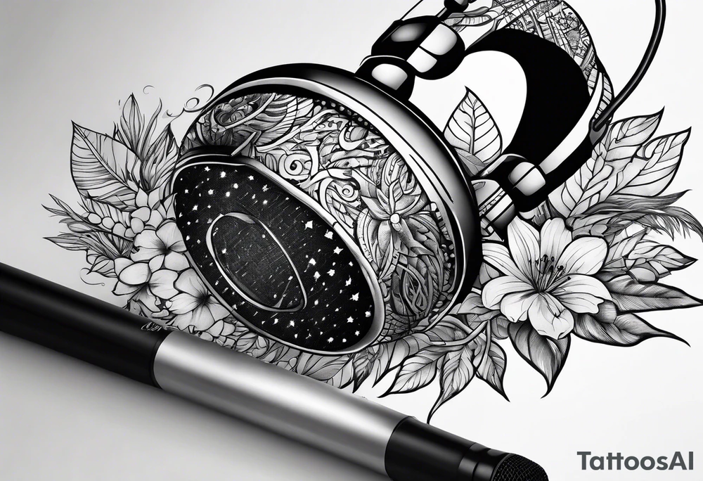 A microphone in nature tattoo idea