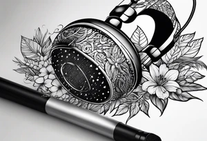 A microphone in nature tattoo idea