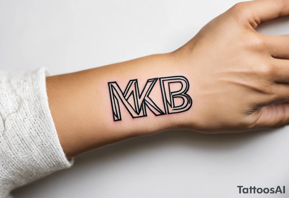 wrist tattoo with 
letters 
MKB tattoo idea