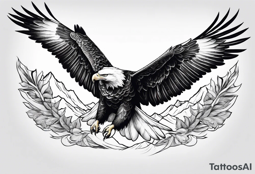 Flying 
Eagle in the sky tattoo idea