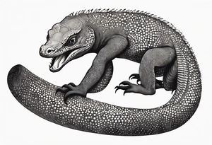 Aboriginal style goanna full body tattoo idea