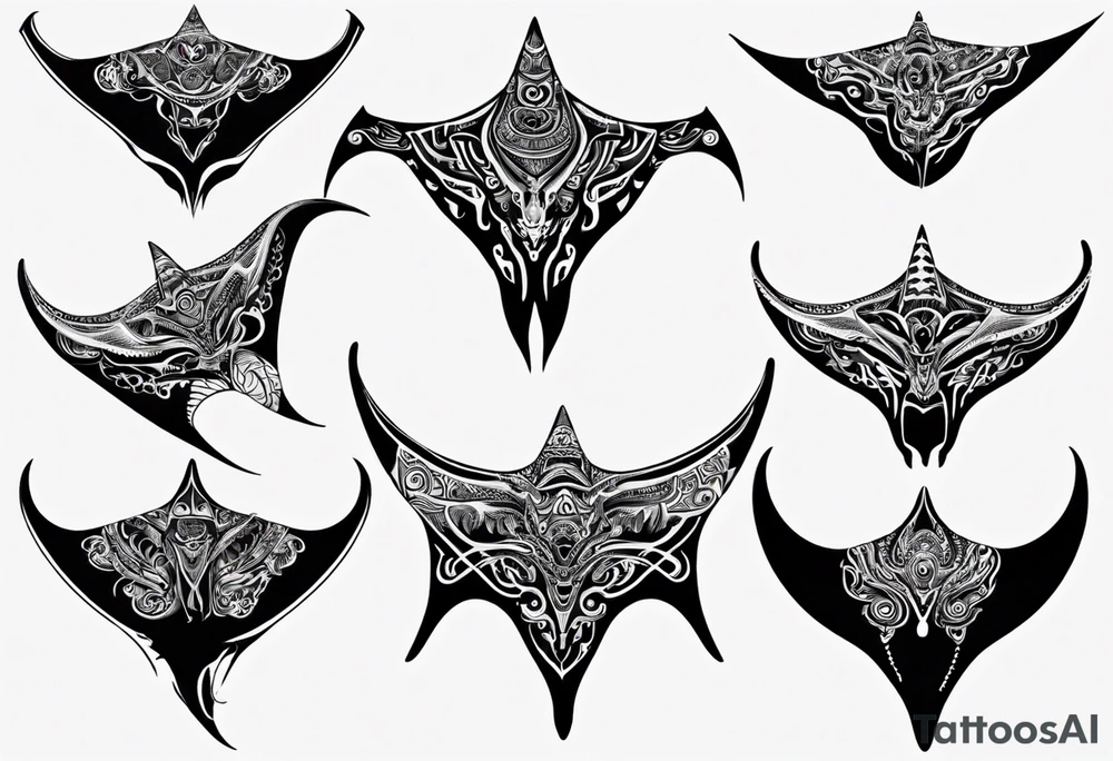 Manta ray in thai tattoo idea