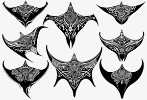 Manta ray in thai tattoo idea