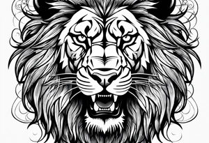 angry lion tattoo idea