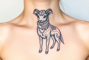 Sheep worn as a costume for a wolf tattoo idea