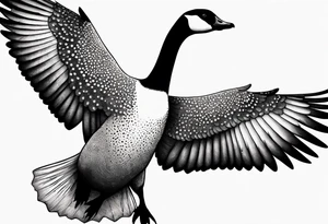 canadian goose shaking wings in profile tattoo idea