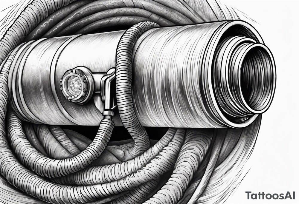 Fire hose with smooth bore nozzle tattoo idea