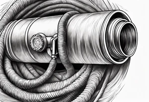 Fire hose with smooth bore nozzle tattoo idea