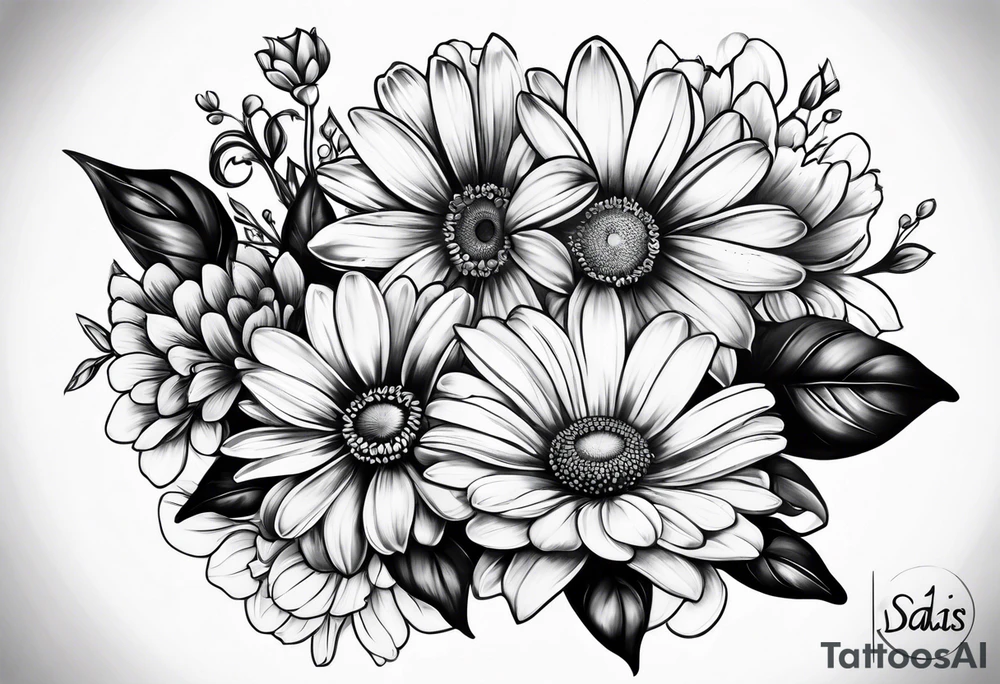3 daisys tattoo idea