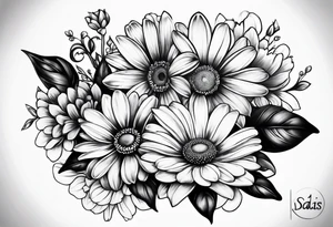 3 daisys tattoo idea