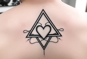 A triangle with a heart in the middle tattoo idea