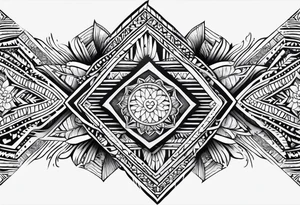 geometric hawaiian tradtional style arm band mauna kea tattoo idea
